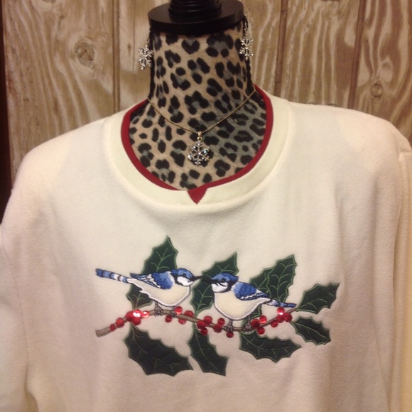 FALL TO WINTER Theme Birds & Holly Soft Snuggly FLEECE SALE! Brand NEW! 2X 3X 4X - Picture 4 of 8